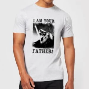 Star Wars Darth Vader I Am Your Father Lightsaber Mens T-Shirt - Grey - XXL