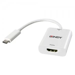 Lindy 43244 cable interface/gender adapter USB 3.1 Type C HDMI White