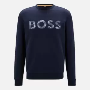 BOSS Orange Mens Weboss Sweatshirt - Dark Blue - S