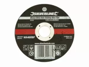 Silverline 272787 Heavy Duty Inox Slitting Disc Flat 115 x 1.2 x 22.23mm