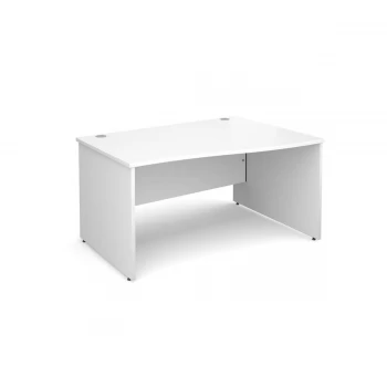 Maestro 25 PL Right Hand Wave Desk 1400mm - White Panel Leg Design