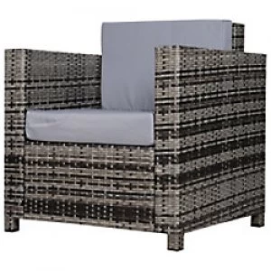 Outsunny Rattan Single-Seat Sofa 841-008V70 Grey