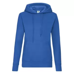 Fruit Of The Loom Ladies Lady Fit Hooded Sweatshirt / Hoodie (M) (Royal)