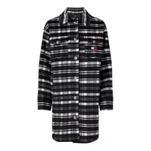 Tommy Jeans Tjw Wool Blend Check Coat - Black