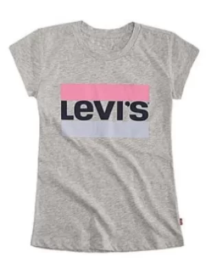 Levis Girls Short Sleeve Sportswear Logo T-Shirt, Grey, Size Age: 5 Years, Women