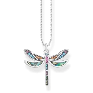 Sterling Silver Dragonfly Necklace KE1970-964-7-L42V