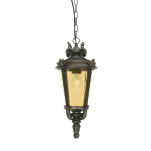 1 Light Medium Outdoor Ceiling Chain Lantern Weathered Bronze, E27