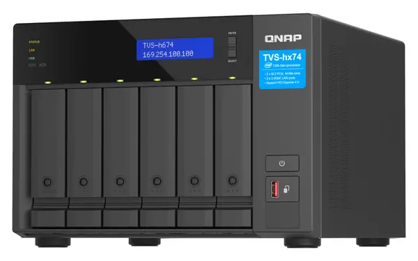 QNAP QNAP TVS-h674 NAS Tower Ethernet LAN Black i5-12400 TVS-H674-I5-16G/48TB IW