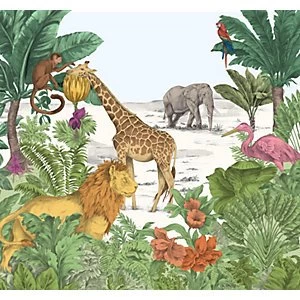 Watercolour Jungle Wall Mural 3m x 2.8m