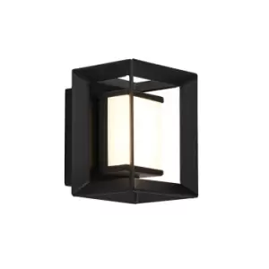 Rectangular LED Wall Light, Matt Black - 100mm