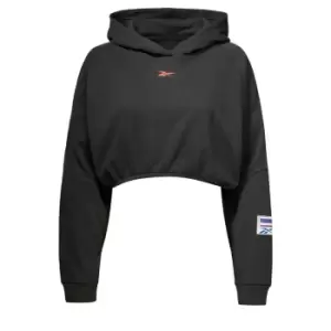 Reebok Tech Style Hooded Crop Sweatshirt Womens - Black