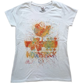 Woodstock - Splatter Womens X-Large T-Shirt - White