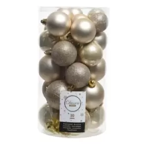 Kaemingk Shatterproof Christmas Baubles (Pack Of 30) (Pack of 30) (Pearl) - Pearl