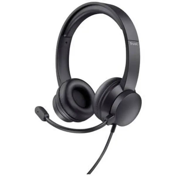 Trust Ayda PC On-ear headset Corded (1075100) Stereo Black Headset, Volume control, Microphone mute