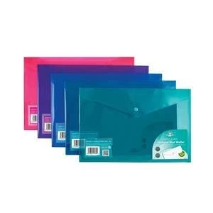 Original Concord Stud Wallet File Vibrant Polypropylene Foolscap Assorted Colours Pack of 5