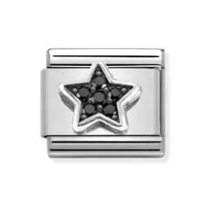 Nomination Classic Silver Star Black CZ Charm