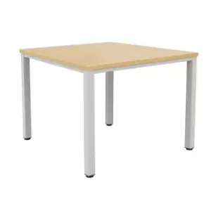 Fraction Infinity Square Nova Oak Meeting Table With Silver Legs - 160 X 160