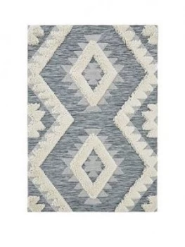 Folk Geo Tufted Flatweave Rug