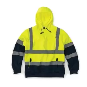 Tough Grit Hi-Vis 2-Tone Hoodie Yellow/Navy - M