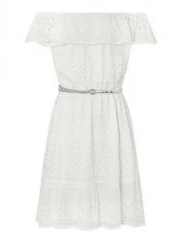 Monsoon Girls Storm Leah Lace Dress - Ivory