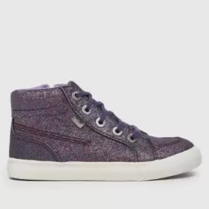 Kickers purple tovni hi glitter Girls Toddler Trainers