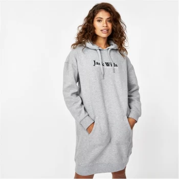 Jack Wills Wills Moa Hoodie Mini Dress - Grey Marl