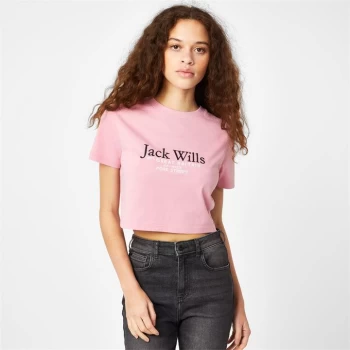 Jack Wills Eccleston Crop T-Shirt - Pale Pink