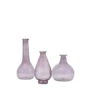 Hinkley Set of 3 Glass Vases Grey