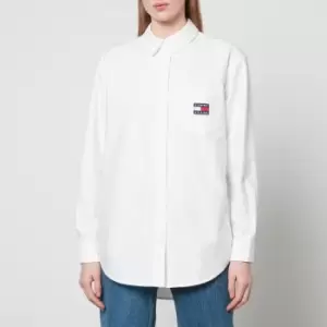 Tommy Jeans Logo Badge Boyfriend Cotton Shirt - XL