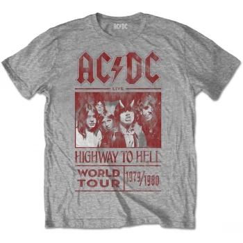 AC/DC - Highway to Hell World Tour 1979/1980 Unisex Medium T-Shirt - Grey