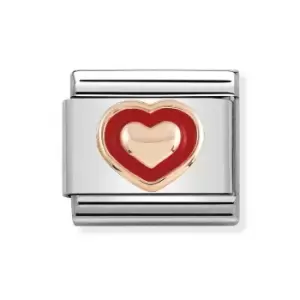 Nomination Classic Rose Gold Red Heart Charm