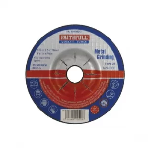 Faithfull FAI1006MDG Depressed Centre Metal Grinding Disc 100 x 6....