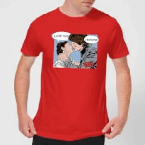 Star Wars Leia Han Solo Love Mens T-Shirt - Red - M