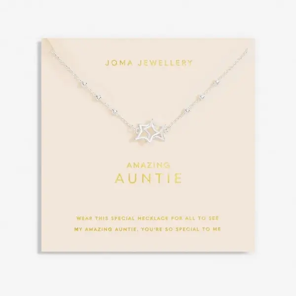 Forever Yours Amazing Auntie Silver Plated 46cm + 5cm Necklace 6715