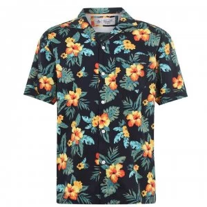 Original Penguin Short Sleeve Floral Shirt - Dark Sapphire