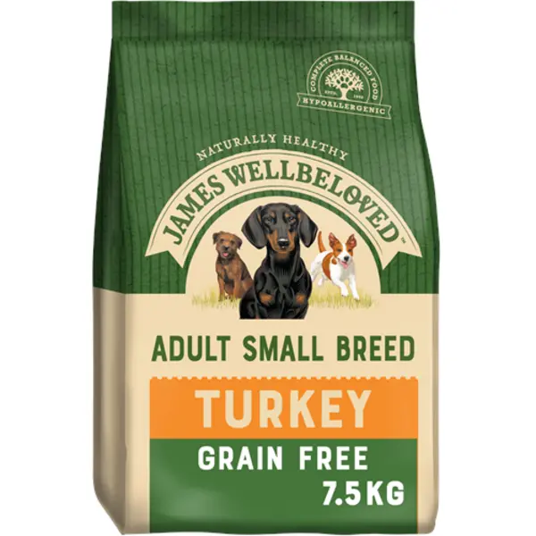 James Wellbeloved Grain Free Small Breed Adult Turkey Dry Dog Food 7.5kg