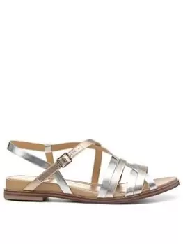 Hotter Sienna Wide Fitting Strappy Sandals - Metallic, Metal, Size 7, Women