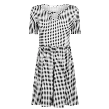 Linea Linea Gingham Smock Dress Ladies - Black