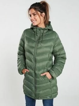 Trespass Rianna Long Padded Jacket - Basil Green , Basil Green, Size S, Women