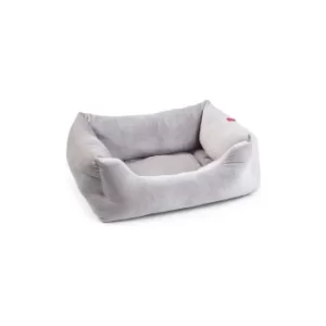 Silver Grey Velour Square Pet Bed