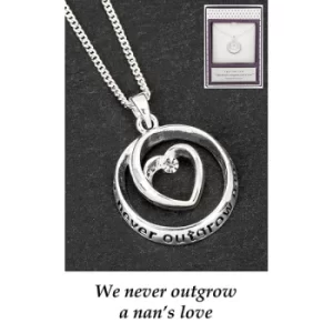 Equilibrium Silver Plated Heart Circle Nan Necklace