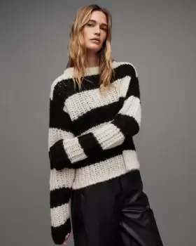 AllSaints Britt Striped Chunky Loose Stitch Jumper