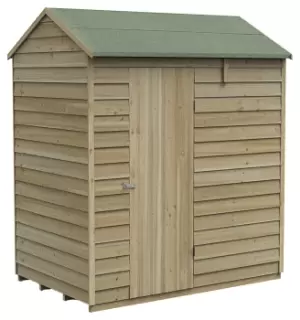 Forest Garden 6 x 4ft 4Life Reverse Apex Overlap Pressure Treated Windowless Shed with Assembly