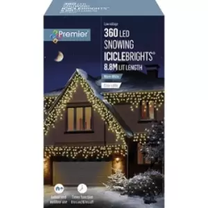 Premier Decorations 360 LED Snowing Iciclebrights, Warm White