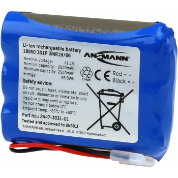 2447-3031-02 Battery Pack Li-ion 3S1P 11.1V 2600mAh - Ansmann