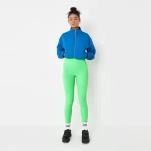 Missguided Rib Full Length Leggings - Green