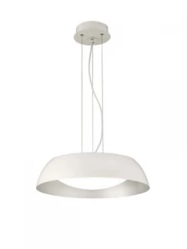 Ceiling Pendant Small 18W LED 3000K, 1800lm, Matt White, Silver, White Acrylic