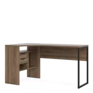 Function Plus Corner Desk 2 Drawers In Walnut