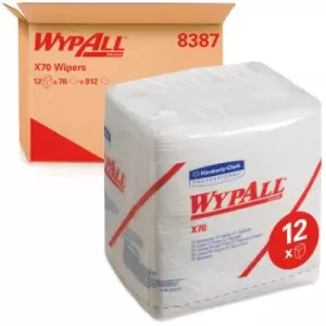 8388, X80 Quarter Fold Cloths, 1 ply, white, 4 packs x 50 cloths