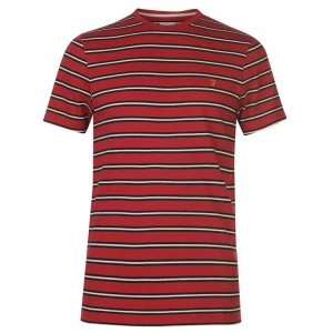 Farah Vintage Farah House Stripe T Shirt - 634 FIRE BRICK